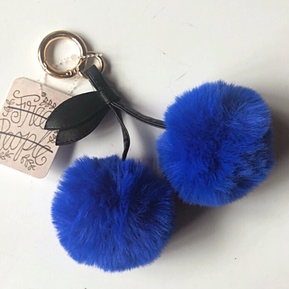 Free People Accessories - 🛑SOLD Free People Blue Cherry Pom-Pom Keychain